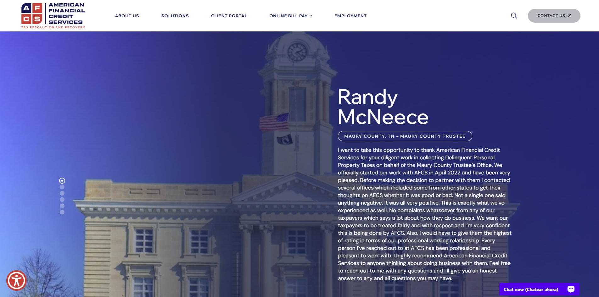 American Financial Credit Services website screenshot