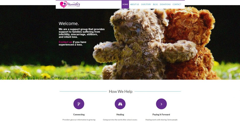 Hannah’s Wish website screenshot
