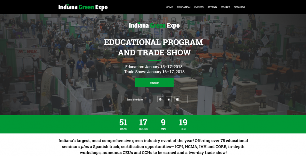 Indiana Green Expo website screenshot
