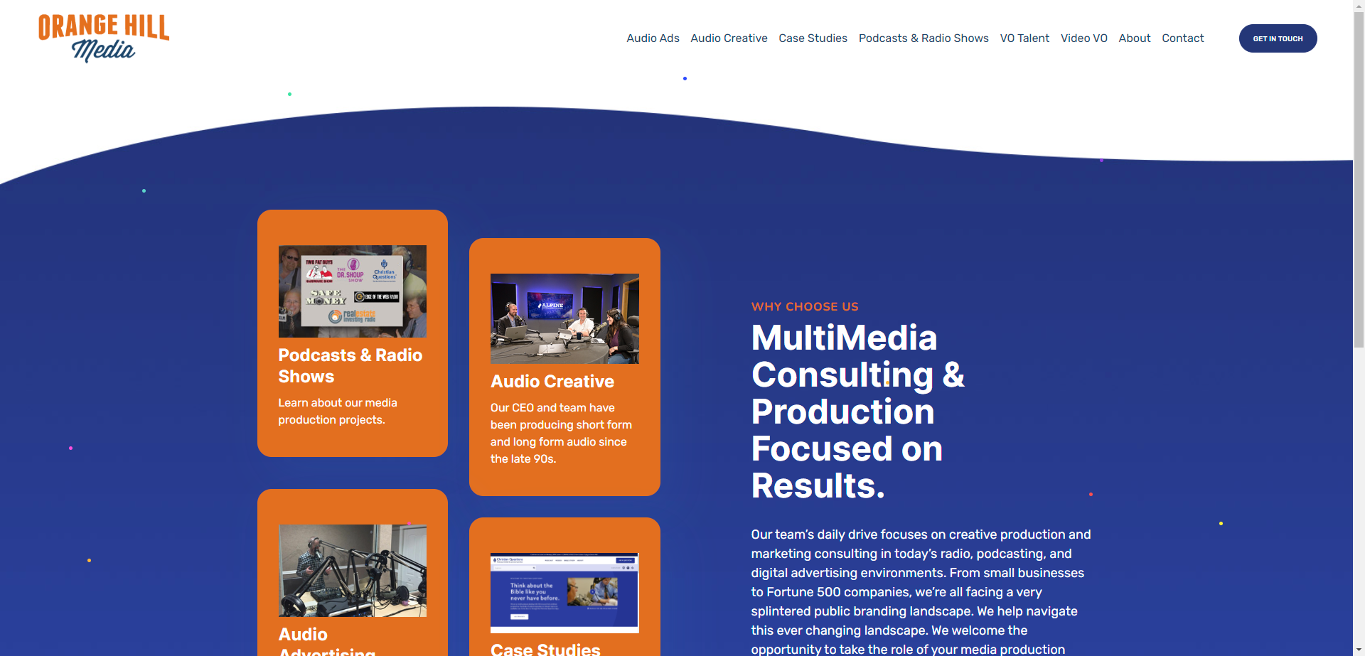 Orange Hill Media website screenshot