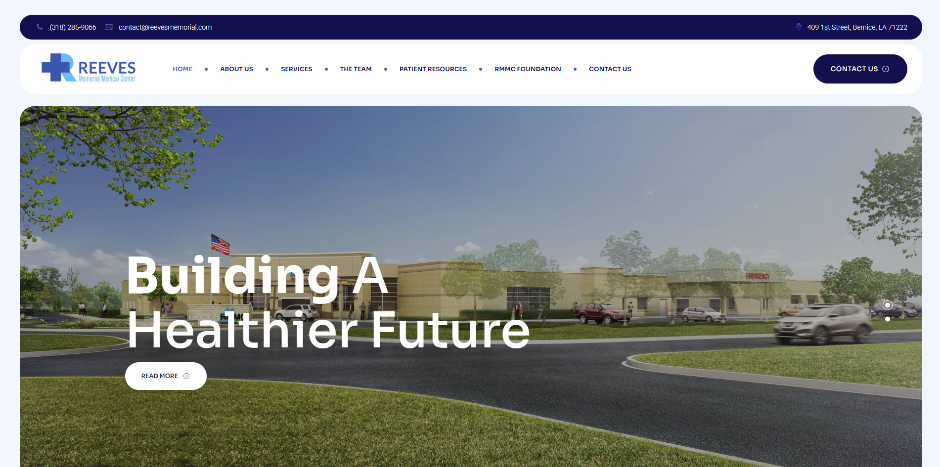 Reeves Memorial website screenshot